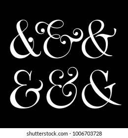 collection of decoration ampersands. Hand drawn illustration