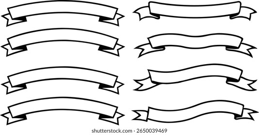 Collection of decorative banner ribbon designs