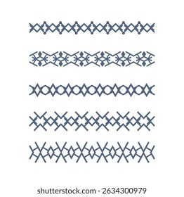 collection of decorative borders isolated on white background. These patterns are great for adding a vintage or retro touch to any design. Use them as frames, dividers, or decorative elements