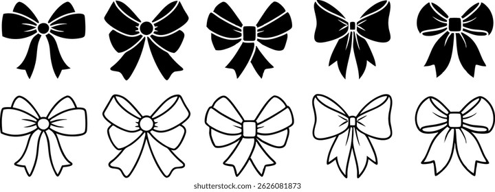 Collection of Decorative Bow Ribbons for Gifts and Celebrations