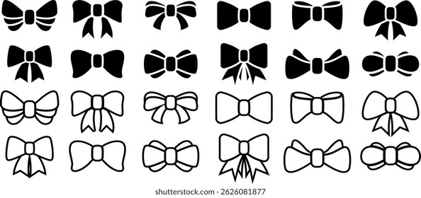 Collection of Decorative Bow Ribbons for Gifts and Celebrations