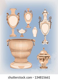 collection of decorative ceramic vases