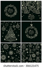 Collection of decorative christmas cards and backgrounds