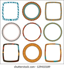 Collection of decorative colorful frames