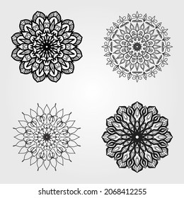 Concepto decorativo de colección ilustración abstracta de mandala. EPS 10