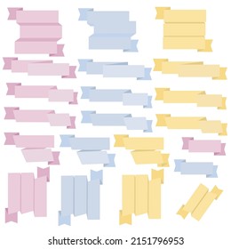 Collection of decorative design elements ribbons