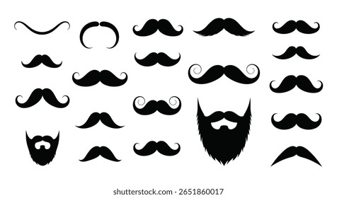 Collection of Decorative Facial Hair Styles for Men Including Mustaches and Beards