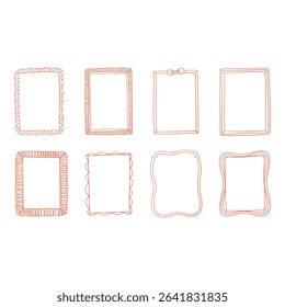 Collection of decorative frames isolated on white background