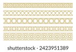 Collection of decorative frames and seamless borders. Islamic oriental style