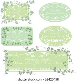 Collection a decorative framework a vintage style