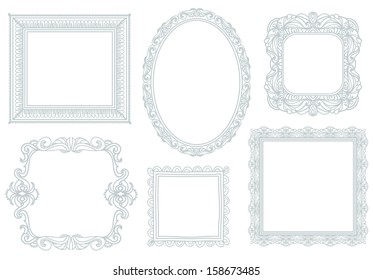 Collection of decorative hand drawn frames