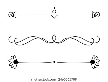 Collection of decorative hand drawn text divider