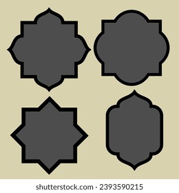 Collection of decorative islamic frames and borders