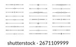 A collection of decorative line dividers featuring various shapes and designs, suitable for graphic design and layout purposes