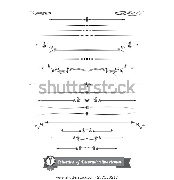 飾り線エレメント 罫線 ページ罫線のベクターイラストのコレクションeps10 のベクター画像素材 ロイヤリティフリー