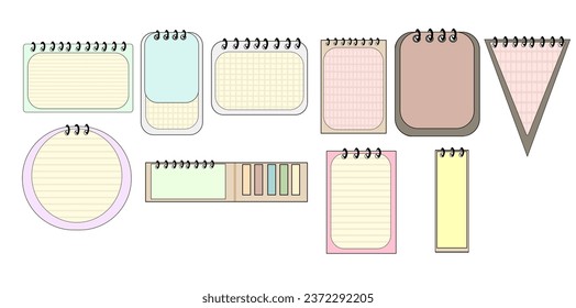 Colección de dibujos decorativos de cuadernos