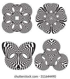 Collection of decorative ornamental elements for creative design work