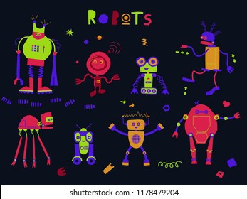 Collection of decorative robots for children