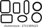 Collection of decorative scalloped border frames in various shapes and orientations