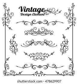 Collection of decorative vintage and classic design element vector illustration eps10