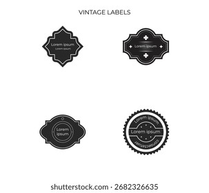 A collection of decorative vintage-style frames and labels for design use.