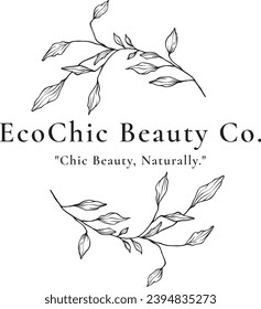 Collection of delicate hand drawn logos and icons of nature, beauty products, organic food, farm fresh and natural products, elements collection for beauty products, organic products, healthy 