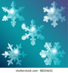 Collection of delicate, transparent snowflakes (eps10);  jpg version also available