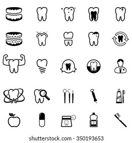 Collection of dental care icons