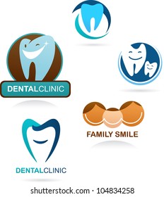 collection of dental clinic icons and elements