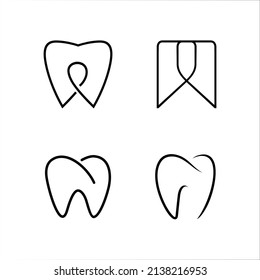 Collection of dental clinic logo Premium Vector with monogram tooth logo icon.