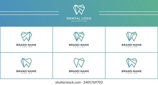 Collection of dental logo design vector. minimalist and clean dental logo inspiration