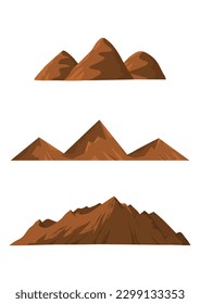 Colección de ilustraciones de montaña del desierto. Perfecto para ser utilizado como elementos de diseño para el tema del verano. Conjunto de vectores de paisaje