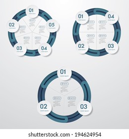 Collection of design clean number banners template/graphic or website layout. Vector.