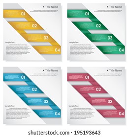 Collection of design clean number banners template/graphic or website layout. Vector.