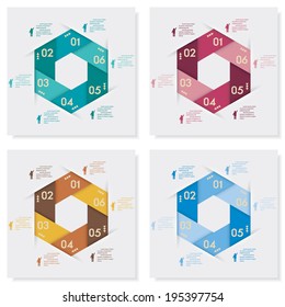 Collection of design clean number banners template/graphic or website layout. Vector.