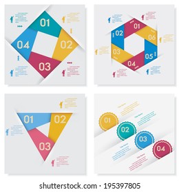 Collection of design clean number banners template/graphic or website layout. Vector.