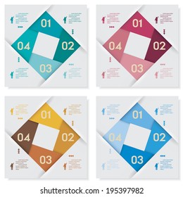 Collection of design clean number banners template/graphic or website layout. Vector.