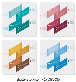 Collection of design clean number banners template/graphic or website layout. Vector.