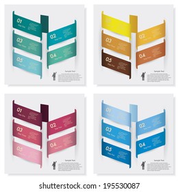 Collection of design clean number banners template/graphic or website layout. Vector.