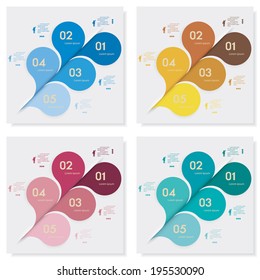  Collection of design clean number banners template/graphic or website layout. Vector.