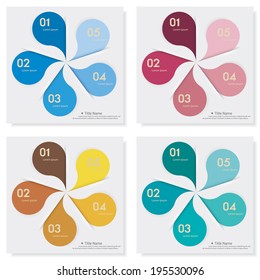  Collection of design clean number banners template/graphic or website layout. Vector.