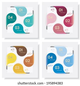 Collection of design clean number banners template/graphic or website layout. Vector.