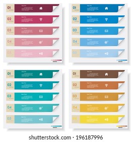 Collection of design clean number banners template/graphic or website layout. Vector.
