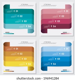 Collection of design clean number banners template/graphic or website layout. Vector.