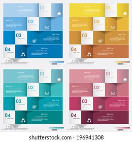 Collection of design clean number banners template/graphic or website layout. Vector.