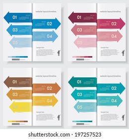 Collection of design clean number banners template/graphic or website layout. Vector.