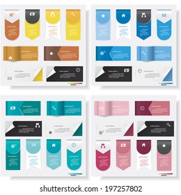 Collection of design clean number banners template/graphic or website layout. Vector.