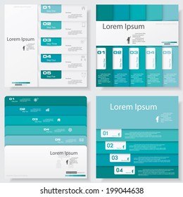 Colección de diseño de banners de número limpio plantilla/gráfico o diseño del sitio web. Vector.