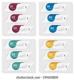 Collection of design clean number banners template/graphic or website layout. Vector.
