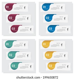 Collection of design clean number banners template/graphic or website layout. Vector.